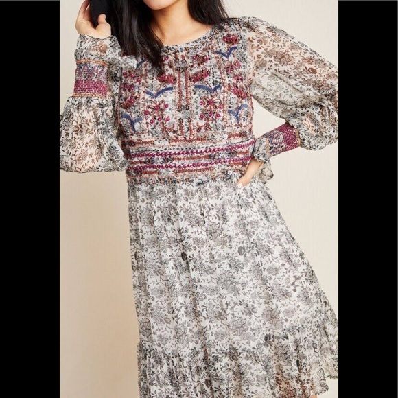 NWT Anthropologie Gisella beaded tunic dress size 0 - Picture 2 of 13
